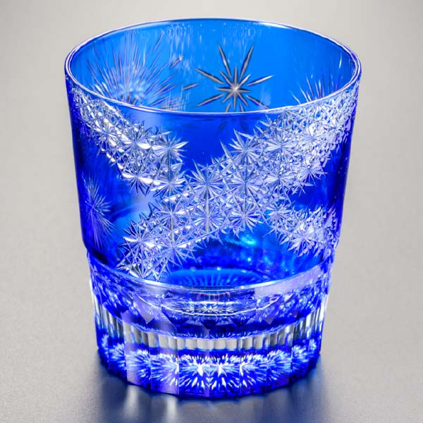 江戸切子 グラス タンブラー 紫 大友精三 作家 東京都伝統工芸品 骨董 時代